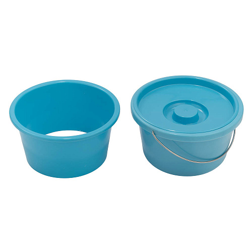 Съемное санитарное судно с крышкой и гигиеническая вставка от брызг